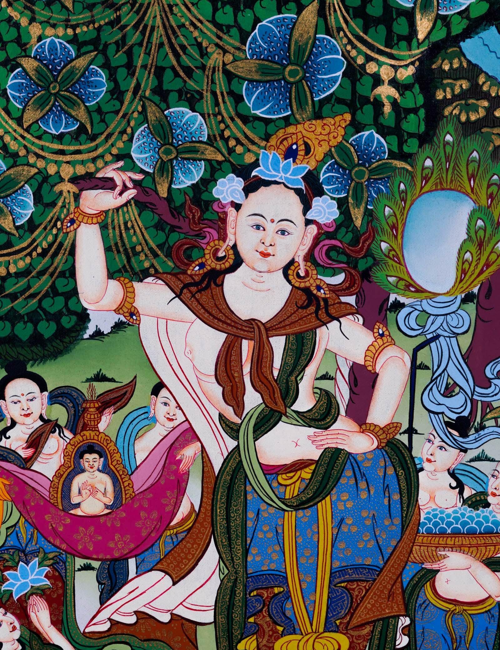 Mayadevi Thangka Painting - Himalayas Shop