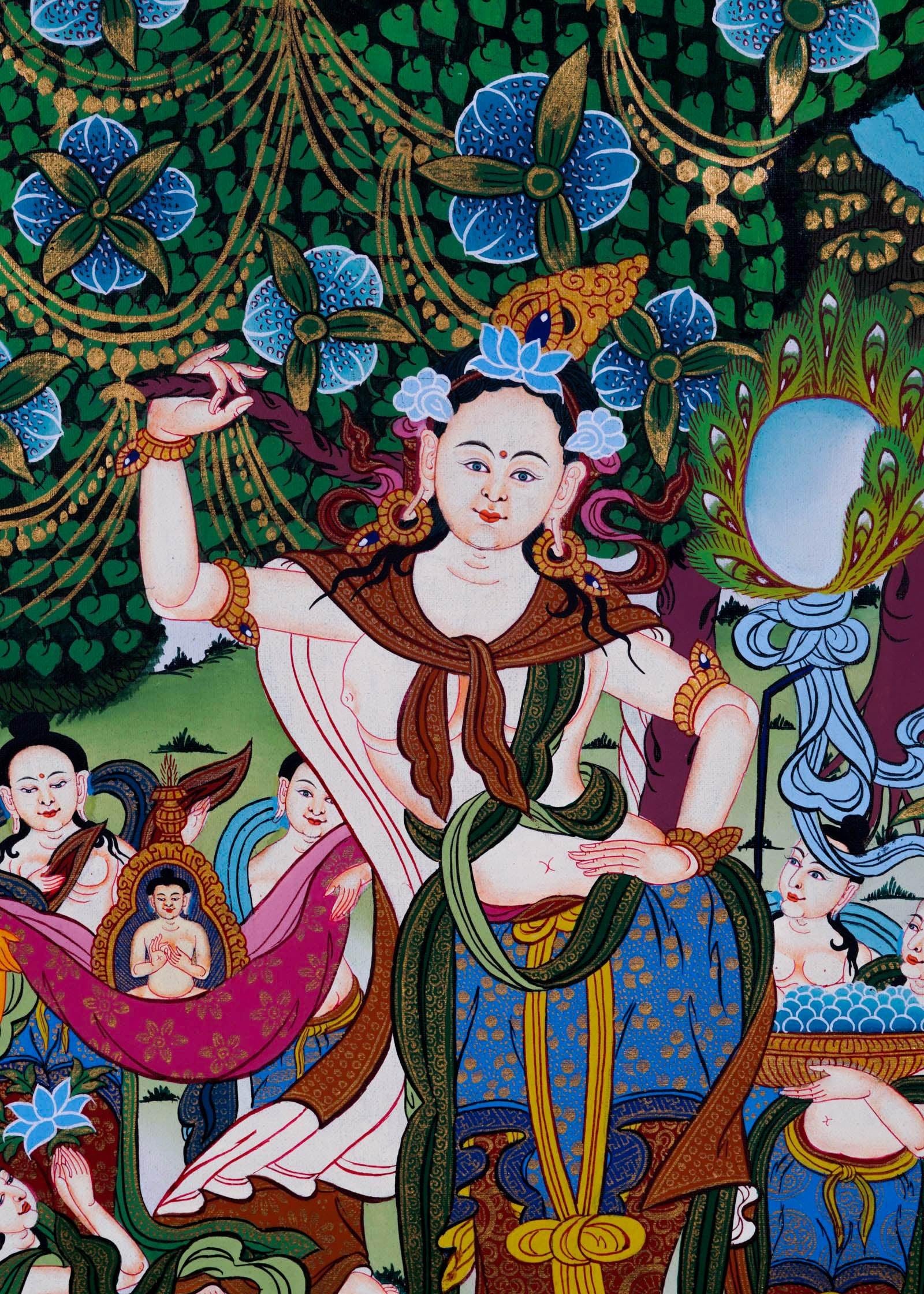 Mayadevi Thangka Painting - Himalayas Shop