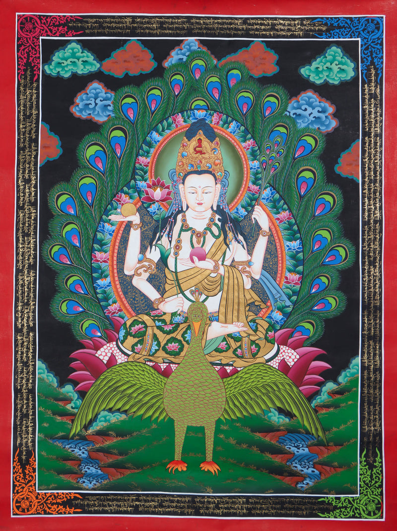 Mayur Buddha Thangka - Himalayas Handmade Thangka Art - Himalayas Shop