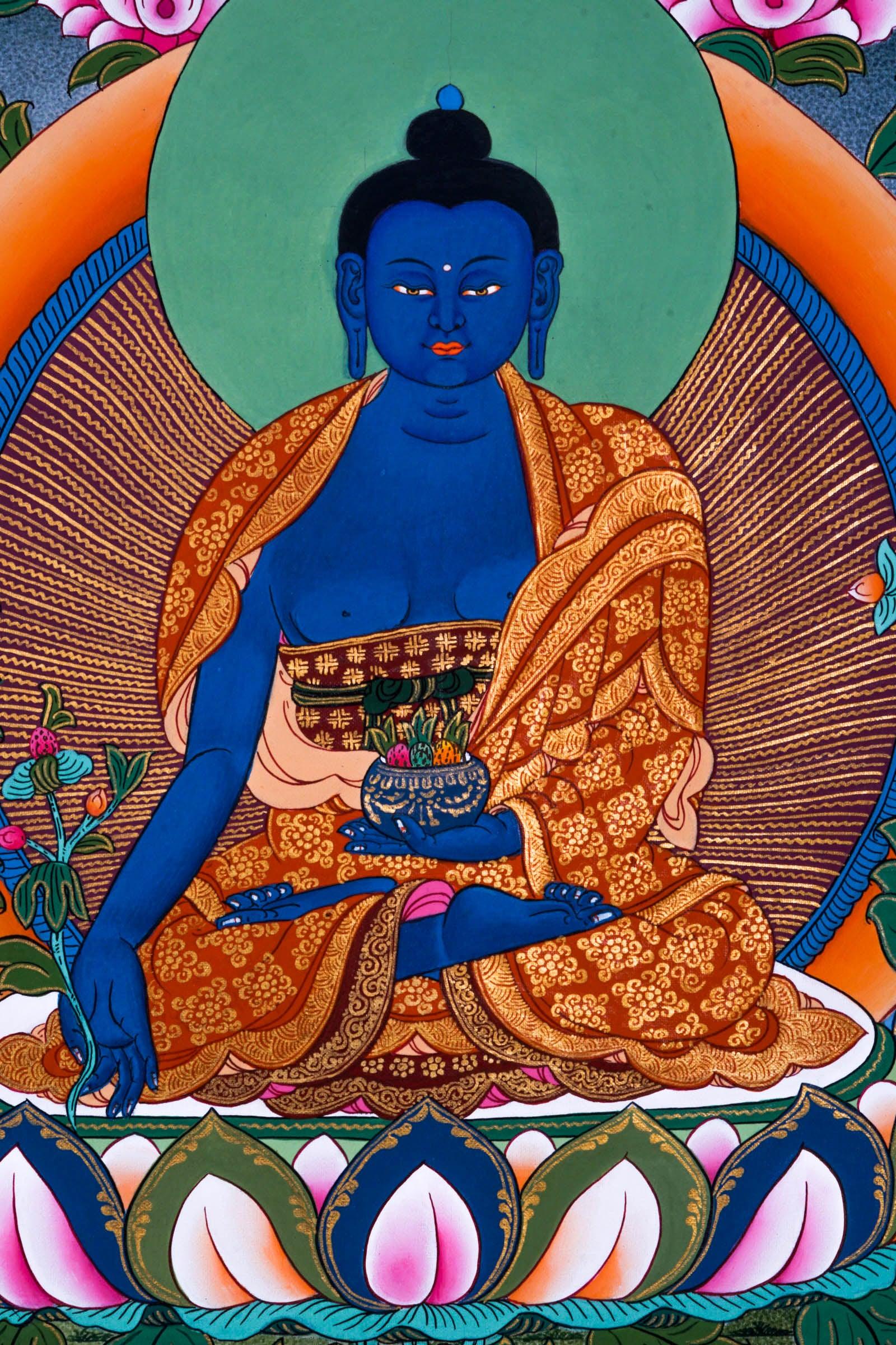 Bhaiṣajyaguru Painting on canvas - Himalayas Shop