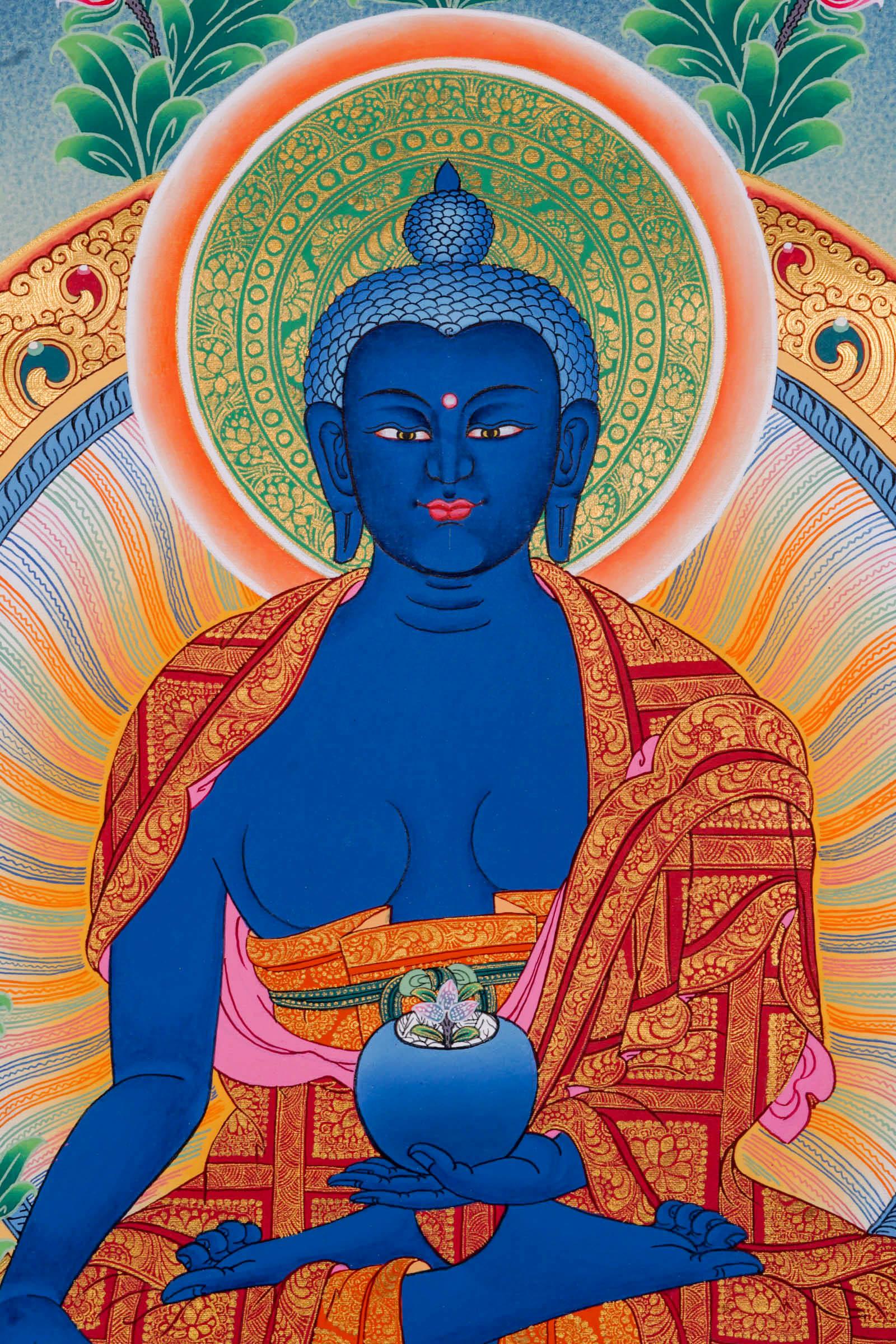 Medicine Buddha Thangka Painting - Himalayas Shop