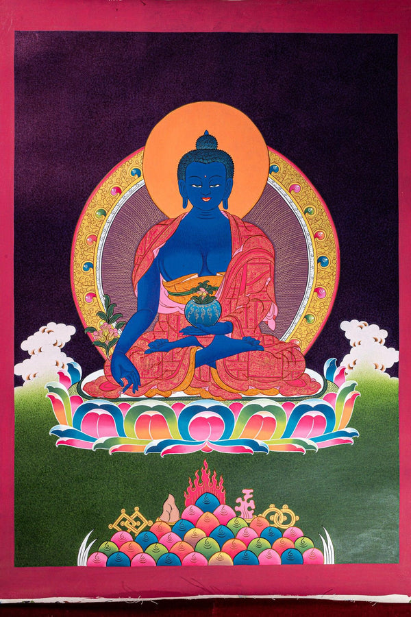 Healing Buddha Thangka Bhaishajyaguru - Master pcs - Himalayas Shop