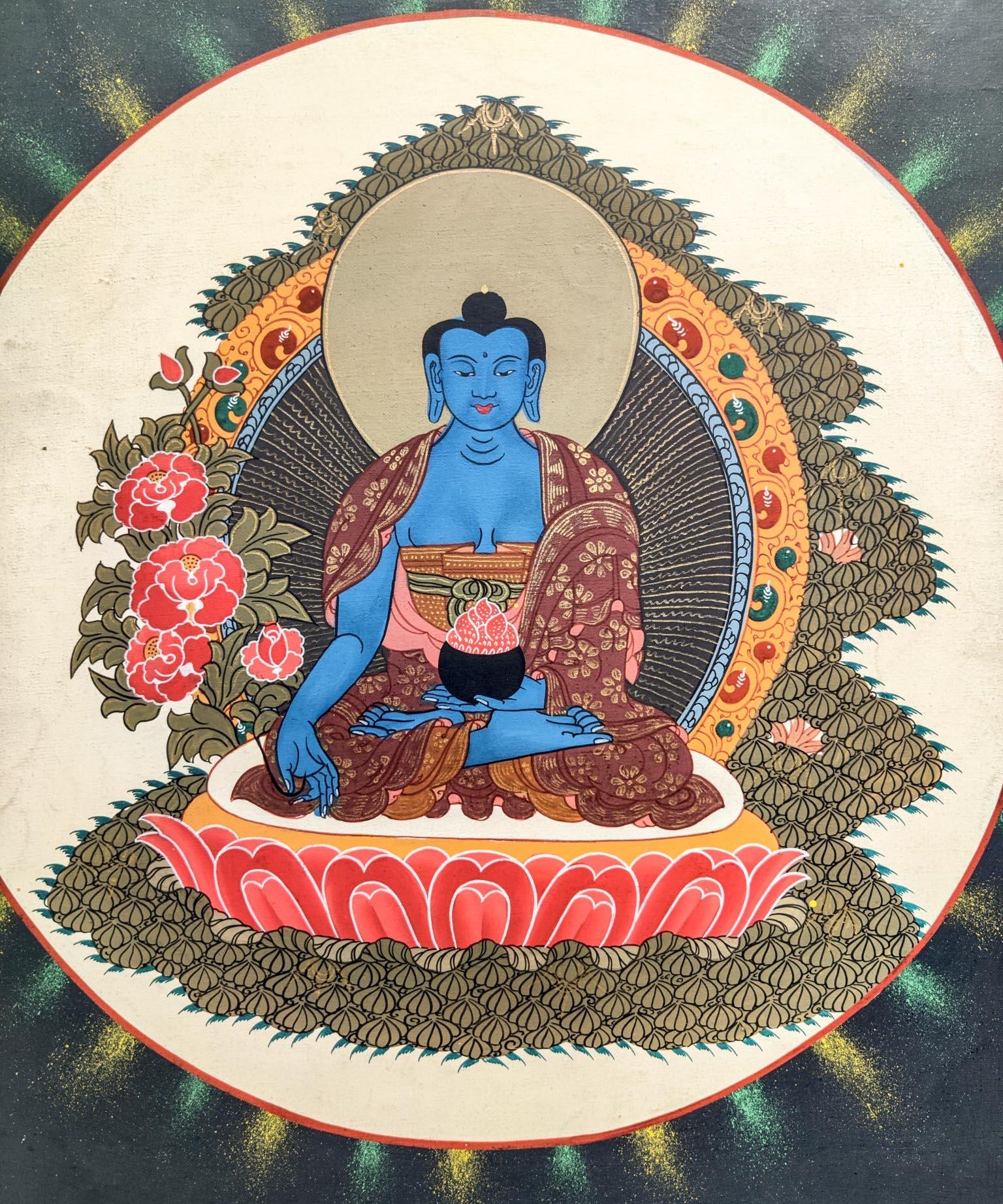 Paradise of Medicine Buddha Thangka