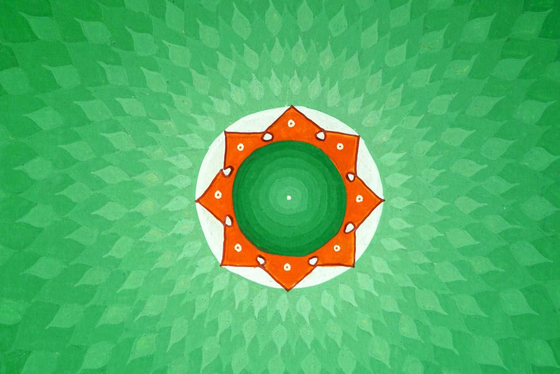 Green Lotus Mandala Thangka art