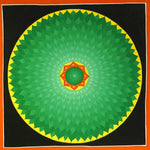 Green Lotus Mandala Thangka art