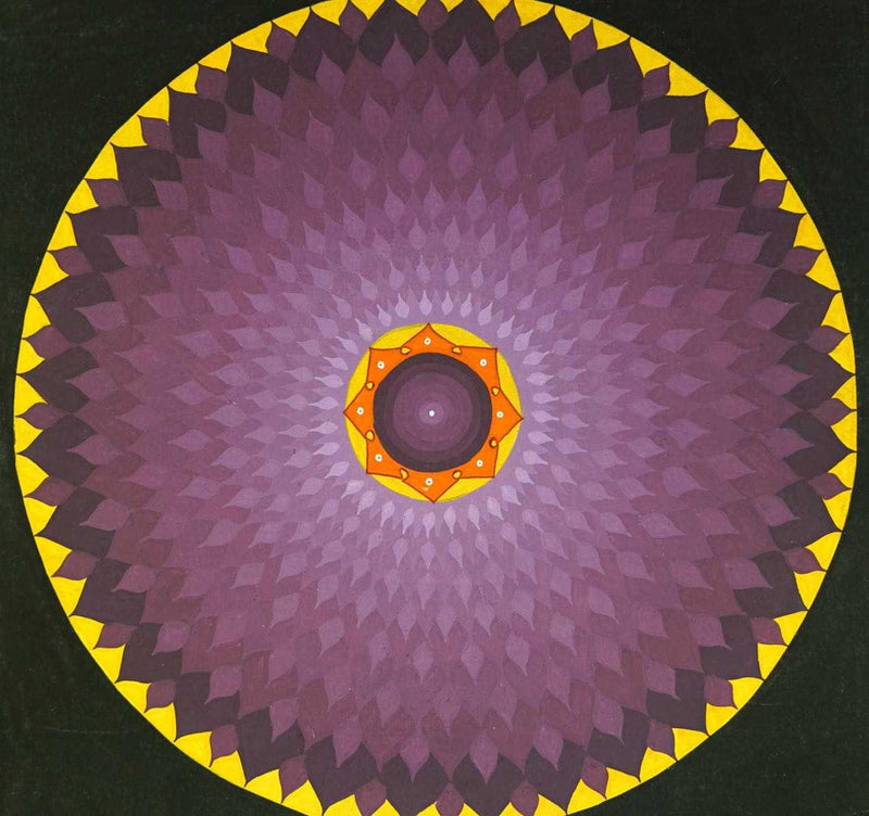 Purple lotus mandala thangka