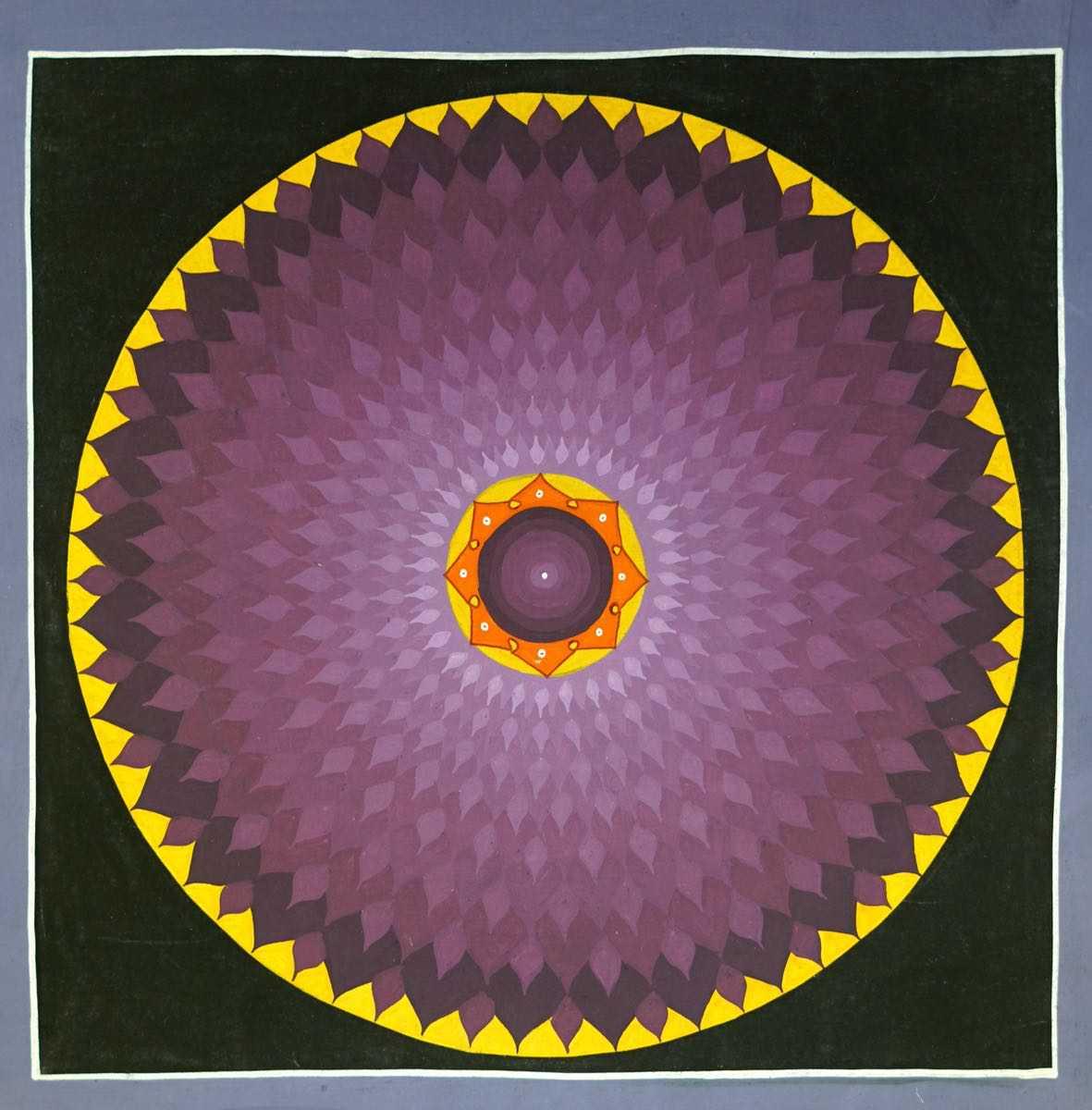 Purple lotus mandala thangka