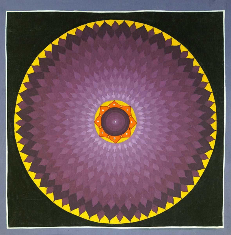Purple lotus mandala thangka