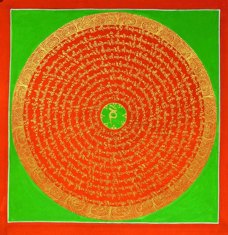 Beautiful om mani padme hum mandala thangka