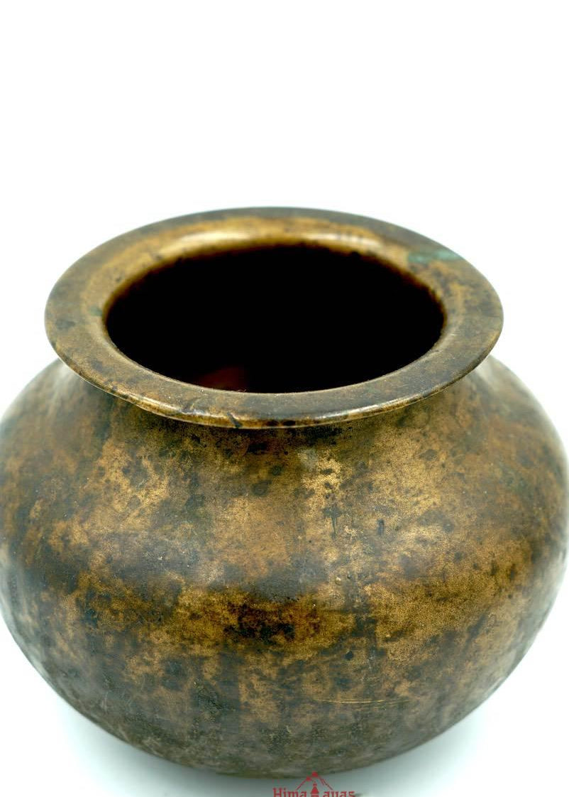 Vintage Bronze cast Antique Water Pot - Himalayas Shop