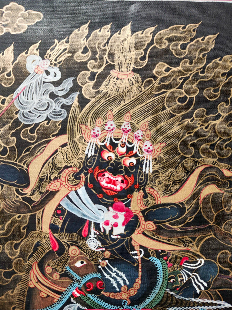 Palden Lhamo Wrathful Tibetan thangka art of protector
