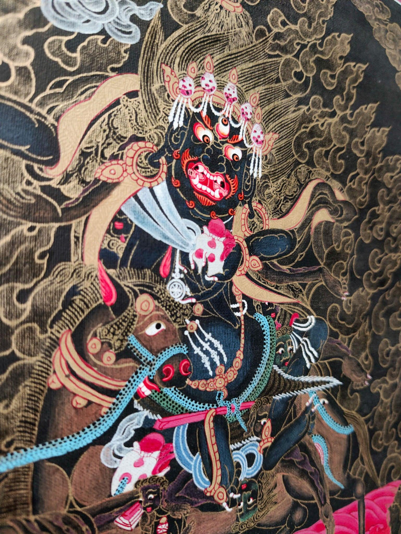 Palden Lhamo Wrathful Tibetan thangka art of protector