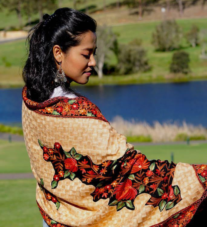 loral Embroidery shawls are elegant for everyday wear. Get the best deal at Himalayasshop.com for the Cashmere Women Shawl.