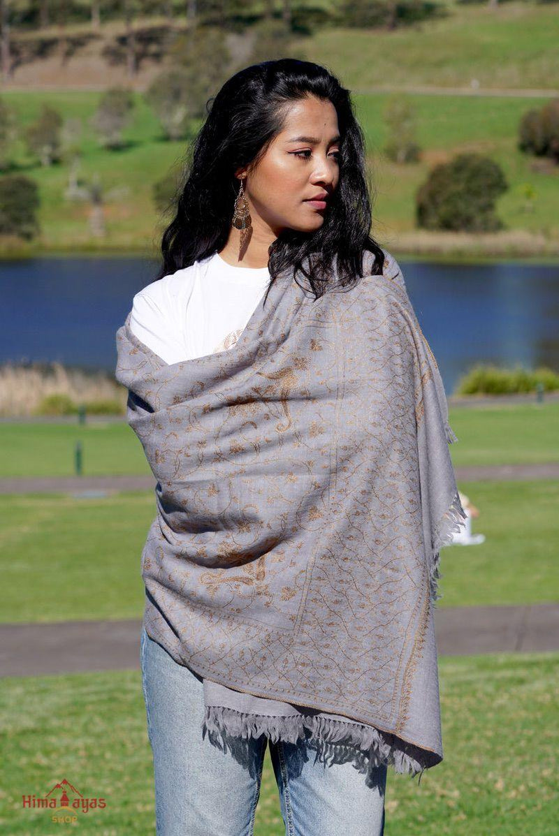 Pashtush women faux pashmina shawl, ethnic weave design, black – Pashtush  Global