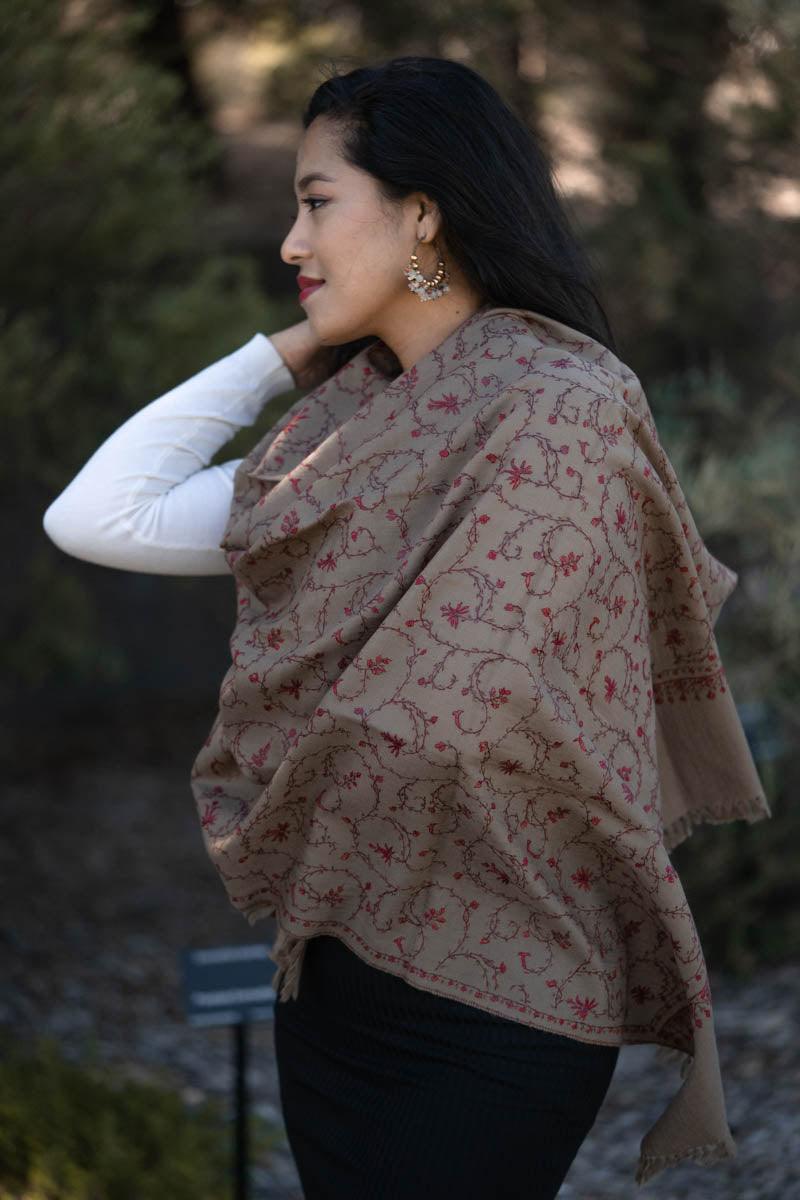 Women's scarves and wraps on pashmina shawl