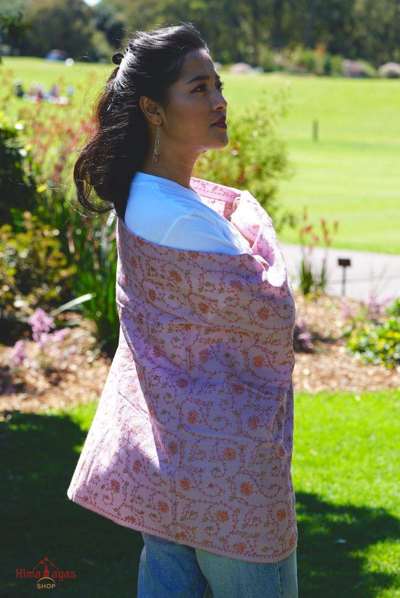 Lavender color pure pashmina shawl , ethically sourced and biodegradable.