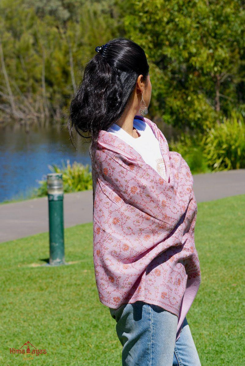 Lavender color pure pashmina shawl , ethically sourced and biodegradable.