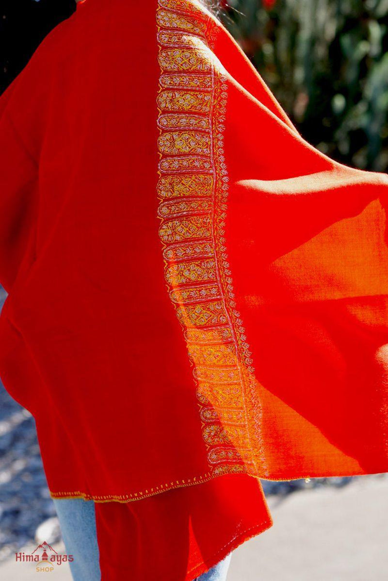 Bold and beautiful color red Pashmina Shawl can be best fit for your special days when you want to stand out! Ethical sourced & Sustainable environment friendly clothes.