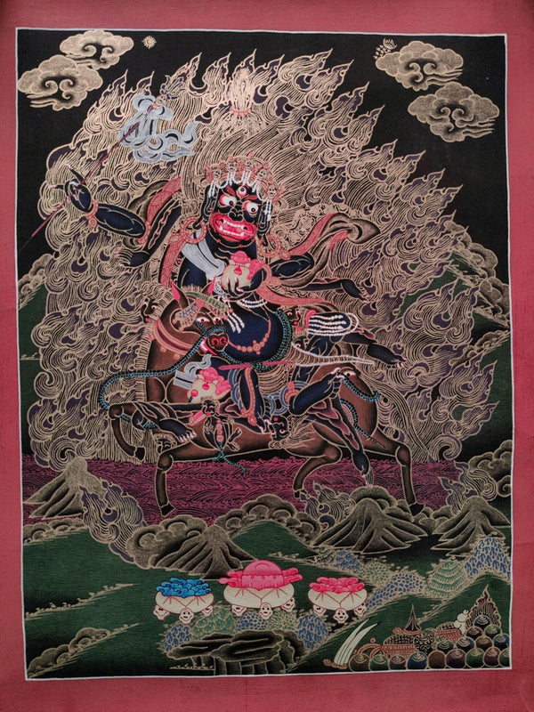 Palden Lhamo thangka painting for wall hanging