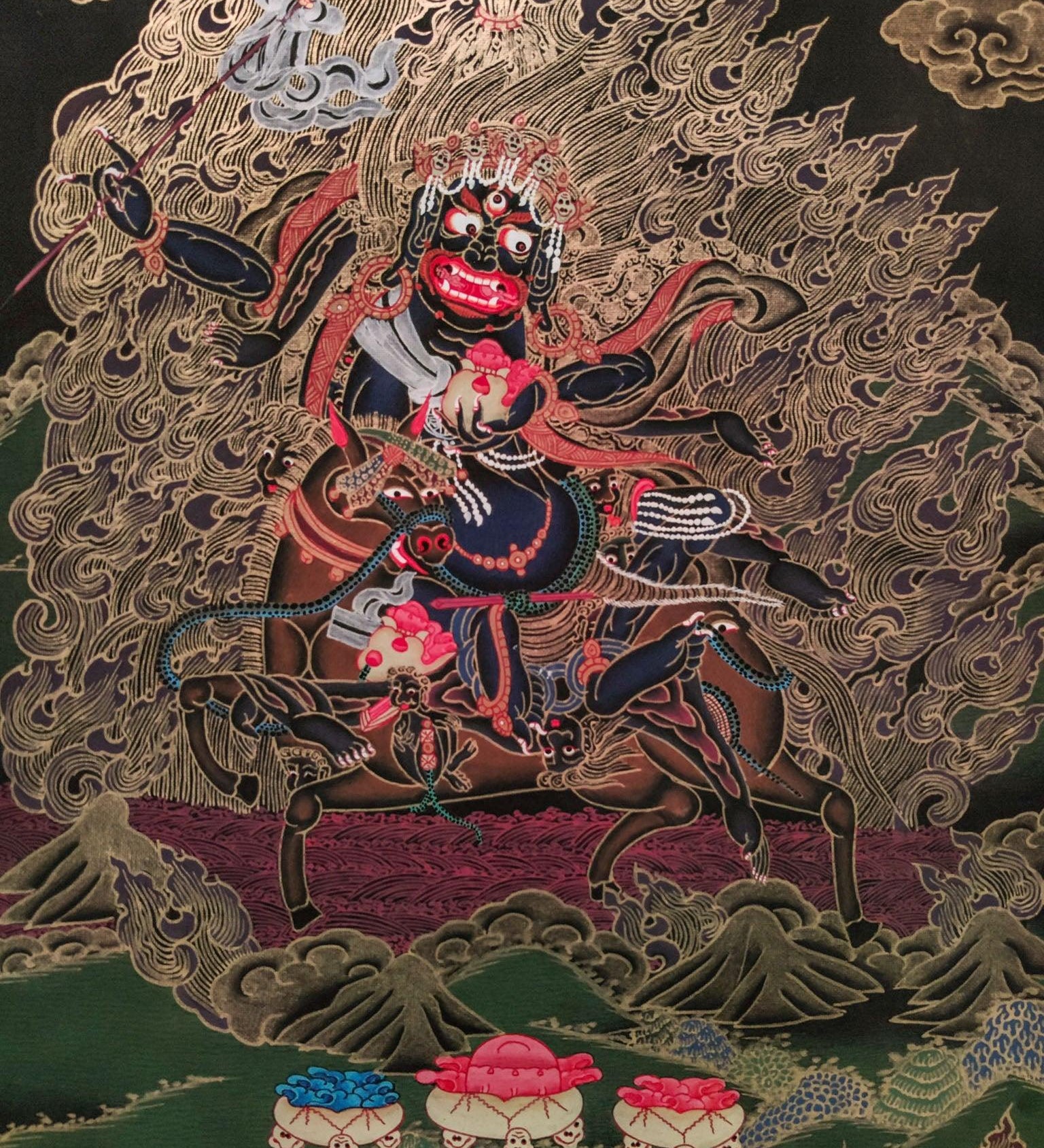 Palden Lhamo thangka painting for wall hanging