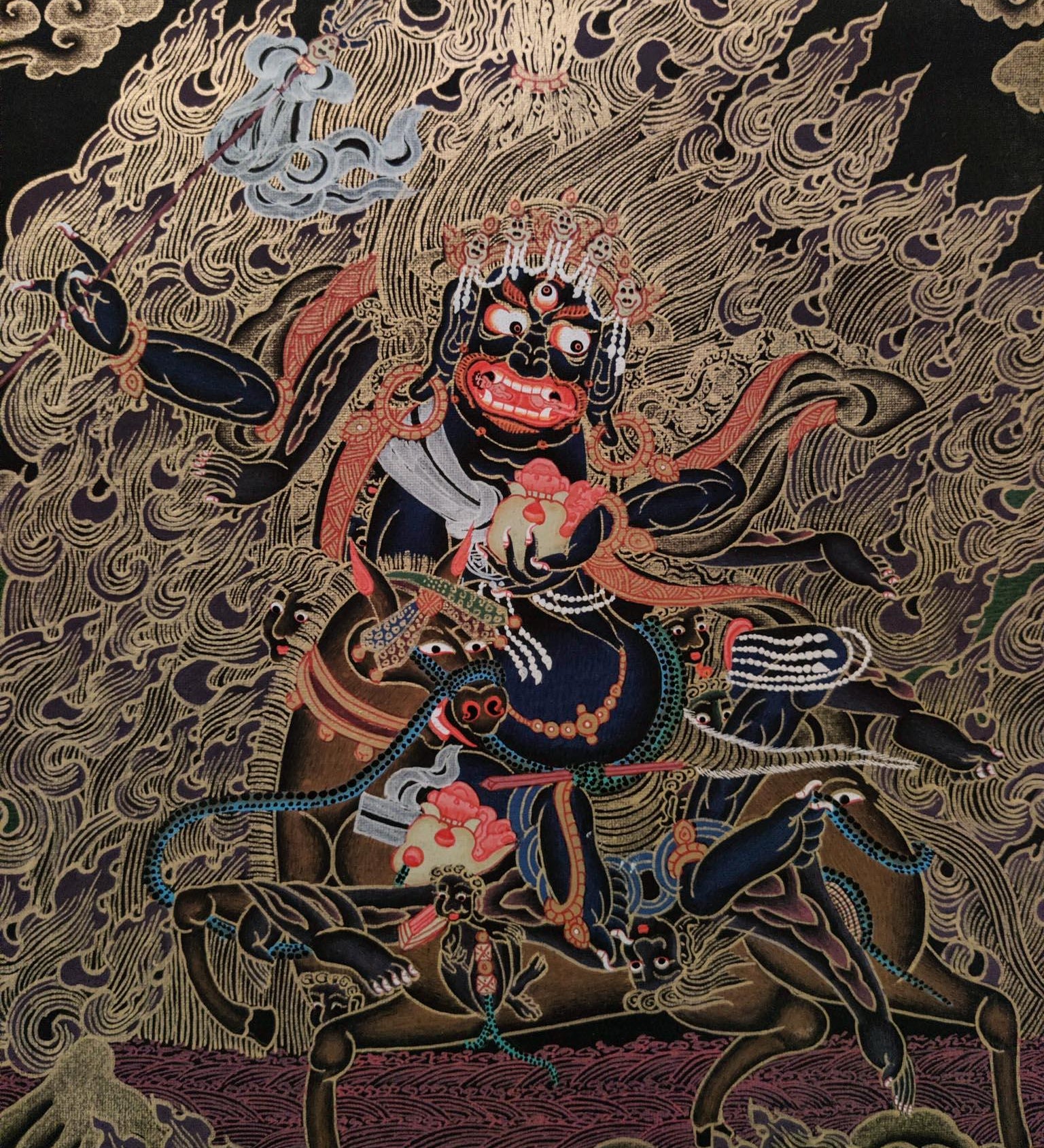 Palden Lhamo thangka painting for wall hanging