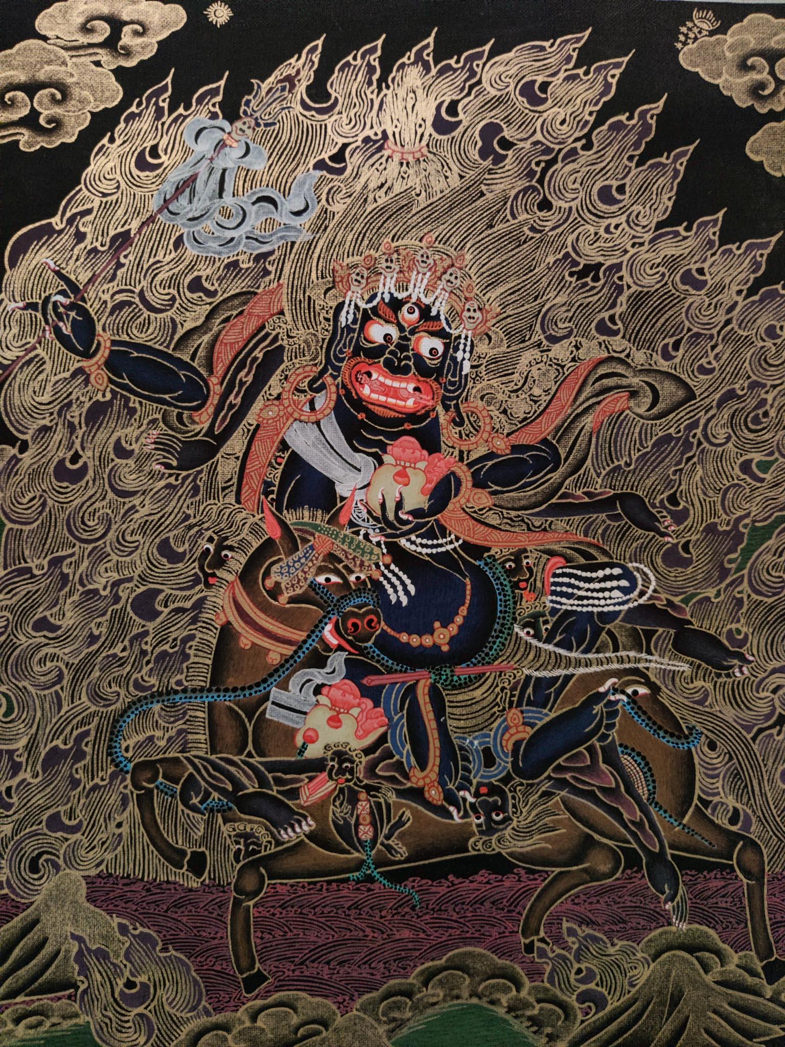 Palden Lhamo thangka painting for wall hanging