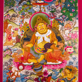 Jambhala  also known as Kuber or Zambala is the god of Fortune and wealth. This is a tibetan thangka art on canvas of Jambhala