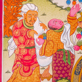 Jambhala also known as Kuber or Zambala is the god of Fortune and wealth. This is a tibetan thangka art on canvas of Jambhala