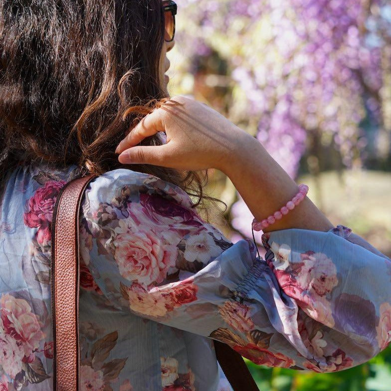 Pink Opal Natural Stone Bracelet | Handmade from Nepal - Himalayas Shop