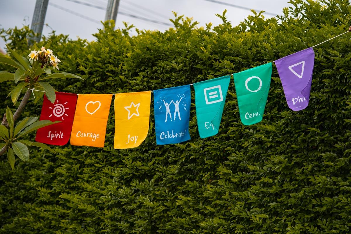 Positivity and Spiritual Flags for Meditation space