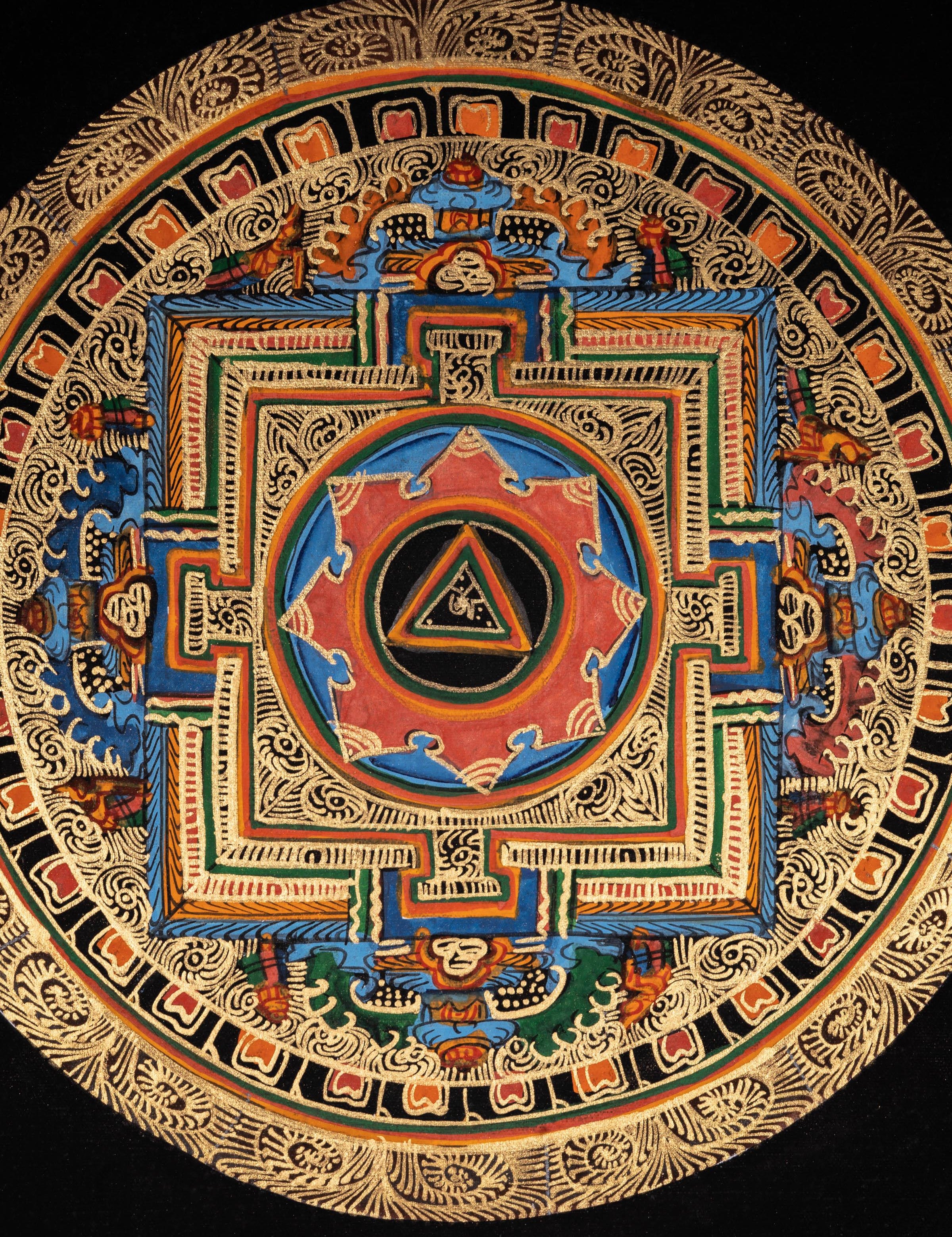 Mantra Mandala Thangka with 8 suspicious symbol - Himalayas Shop