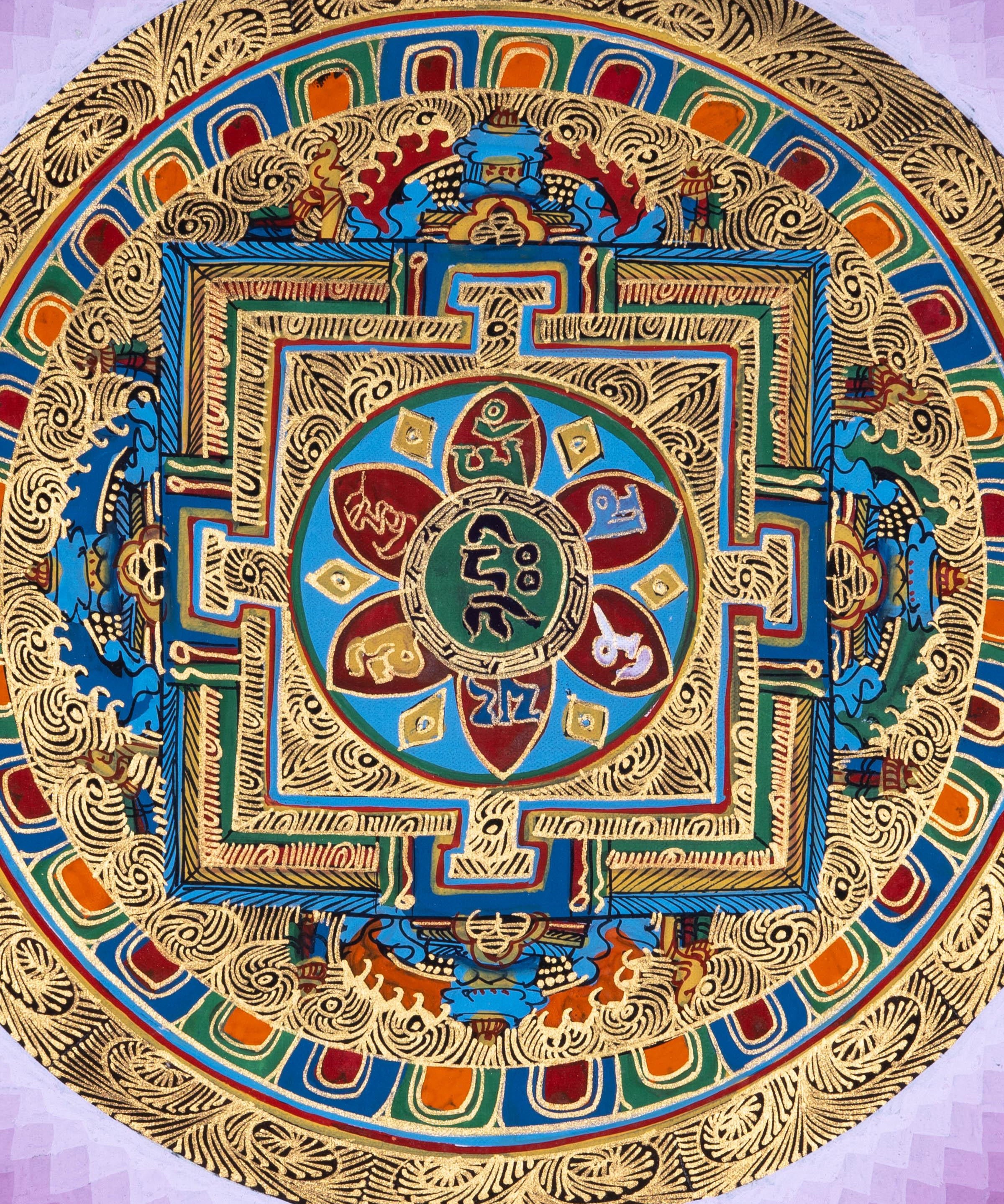 Wall Hanging Thangka Painting | Om Mandala - Himalayas Shop