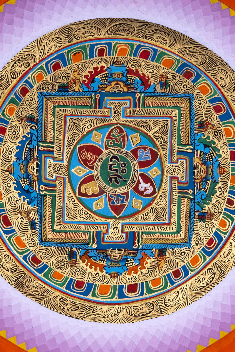 Wall Hanging Thangka Painting | Om Mandala - Himalayas Shop