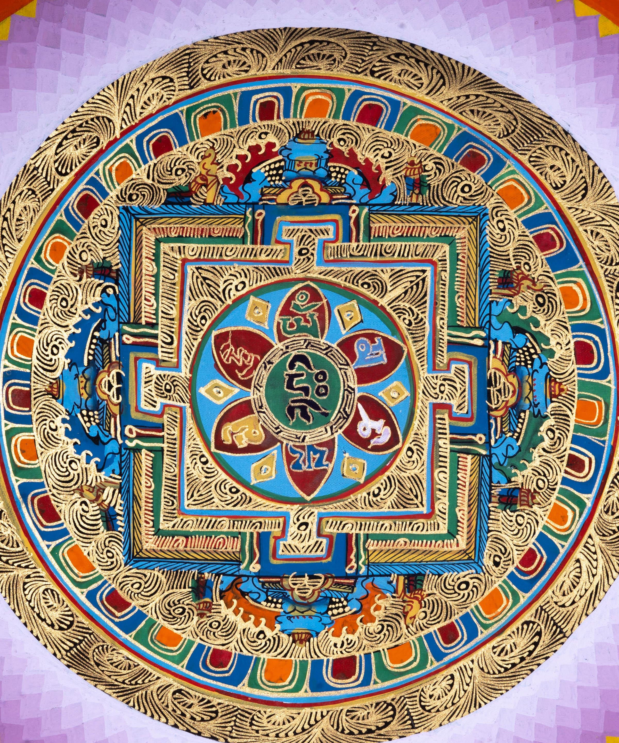 Wall Hanging Thangka Painting | Om Mandala - Himalayas Shop