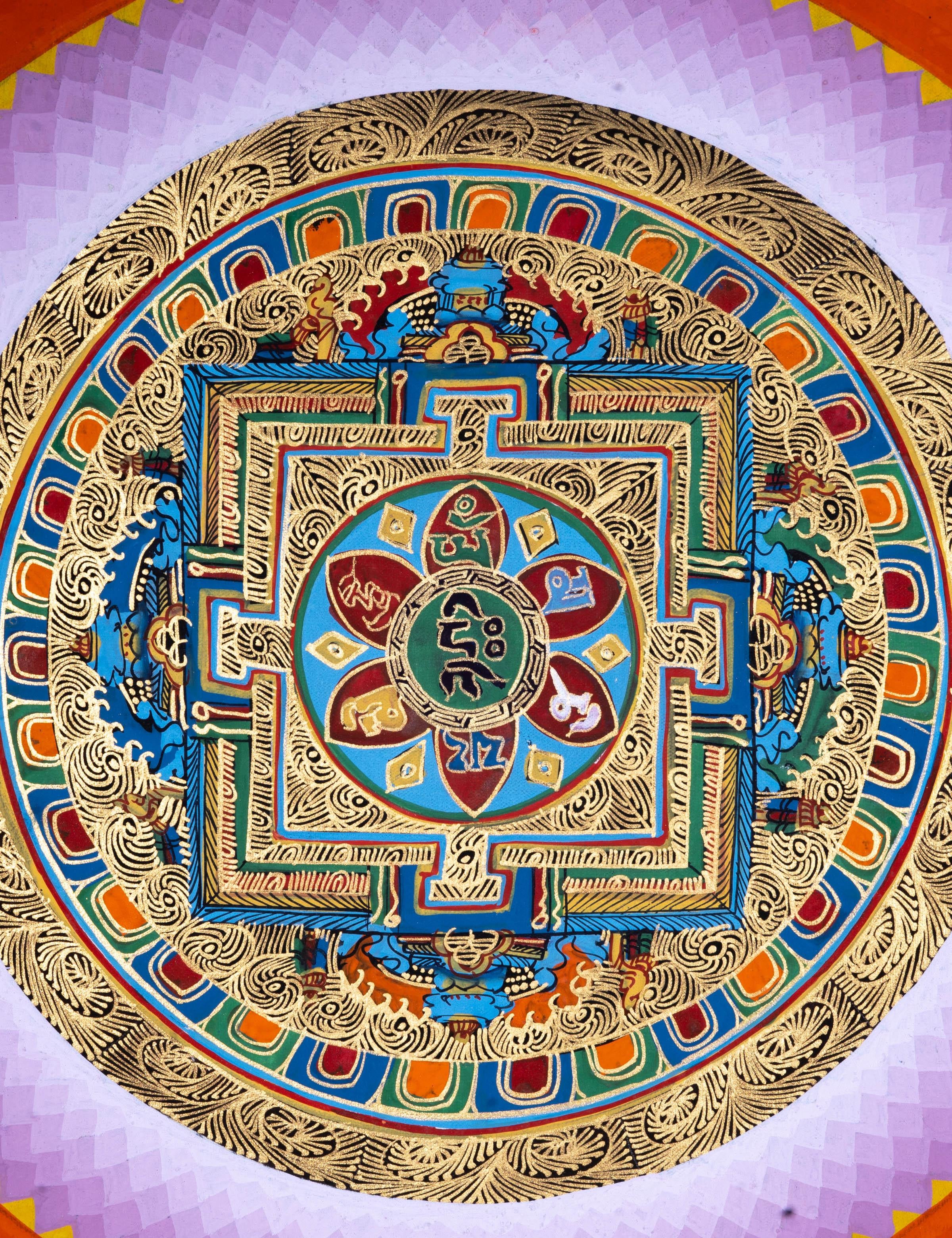 Wall Hanging Thangka Painting | Om Mandala - Himalayas Shop
