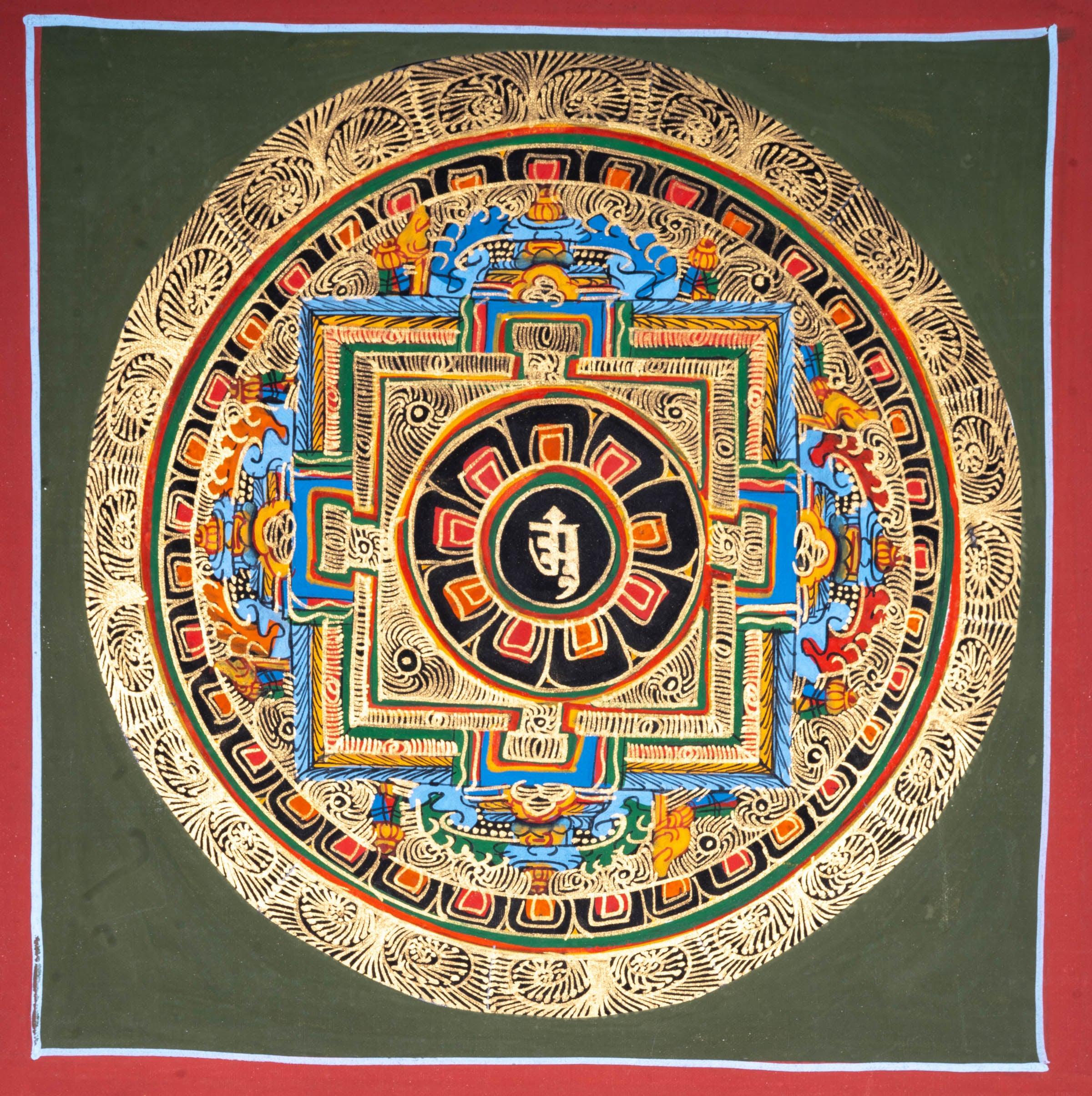 Wall Hanging Thangka Painting | Om Mandala - Himalayas Shop