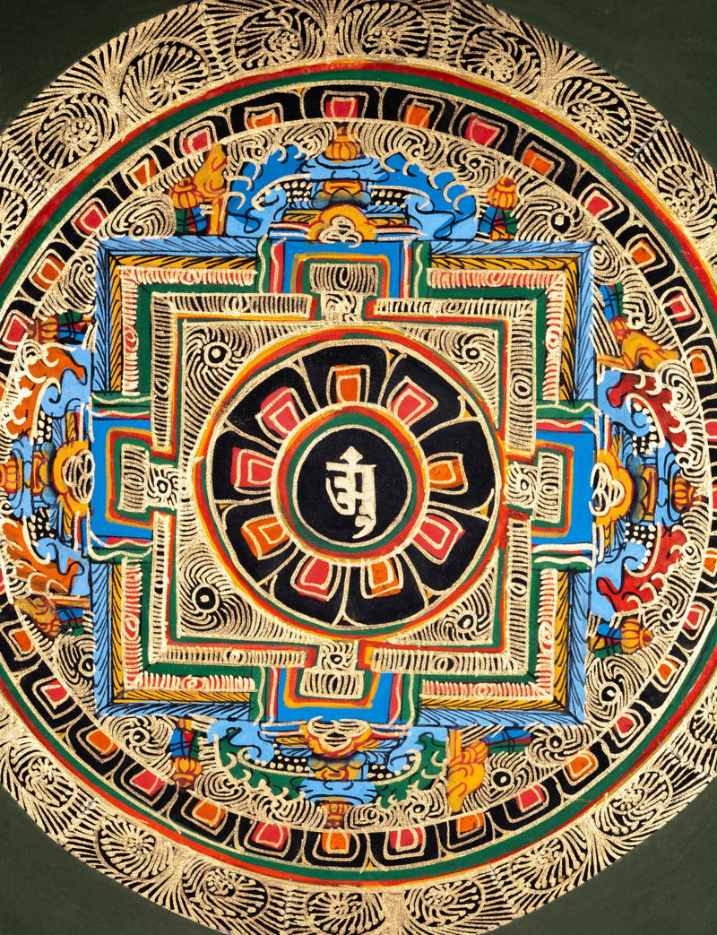 Wall Hanging Thangka Painting | Om Mandala - Himalayas Shop