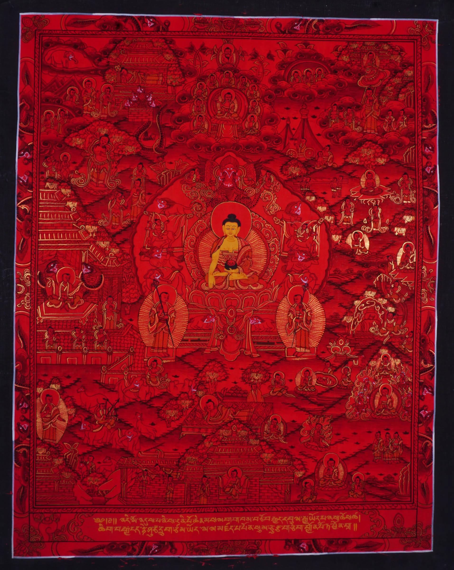 Life Story of Buddha Tibetan Thangka