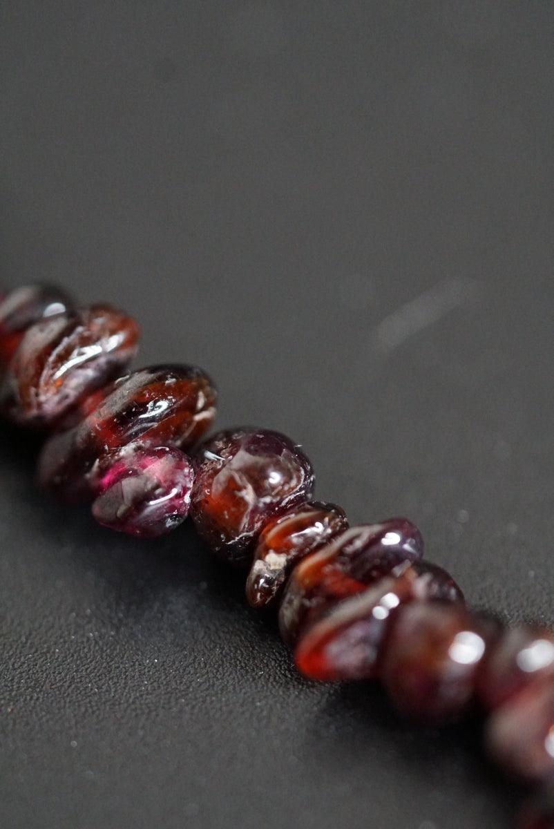 Red Garnet crystal chips necklace red wine color 