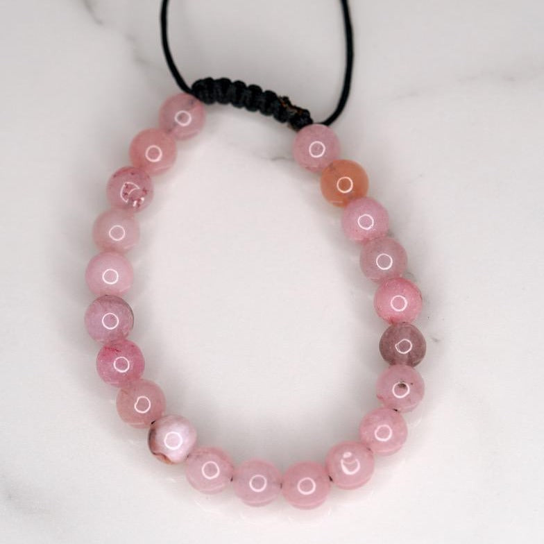 Rose Quartz is the stone of unconditional love. One of the most important stones for Heart Chakra work, Rose Quartz opens the heart to all types of love. Wear this rose quartz bracelet to open up your heart chakra. A perfect gift for your loved ones.