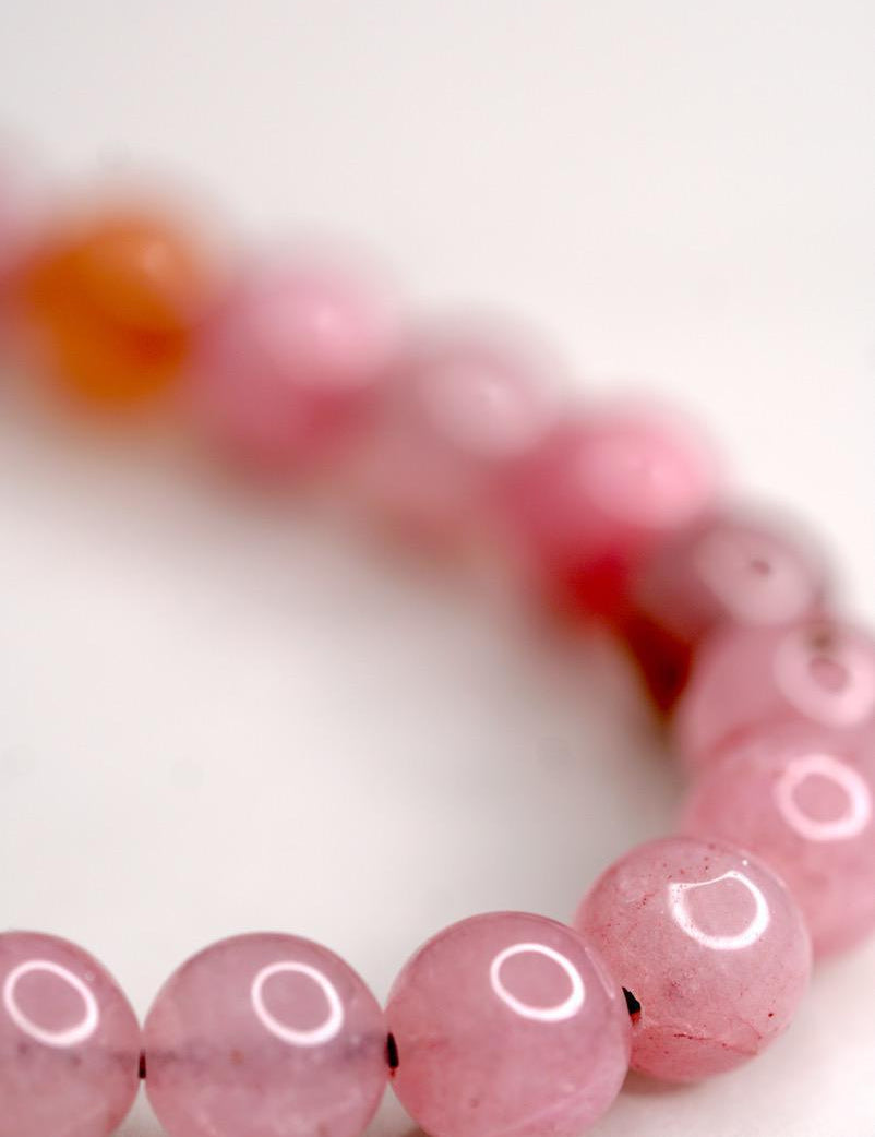 Rose Quartz is the stone of unconditional love. One of the most important stones for Heart Chakra work, Rose Quartz opens the heart to all types of love. Wear this rose quartz bracelet to open up your heart chakra. A perfect gift for your loved ones.