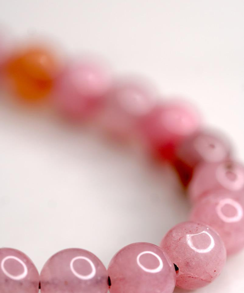 Rose Quartz is the stone of unconditional love. One of the most important stones for Heart Chakra work, Rose Quartz opens the heart to all types of love. Wear this rose quartz bracelet to open up your heart chakra. A perfect gift for your loved ones.