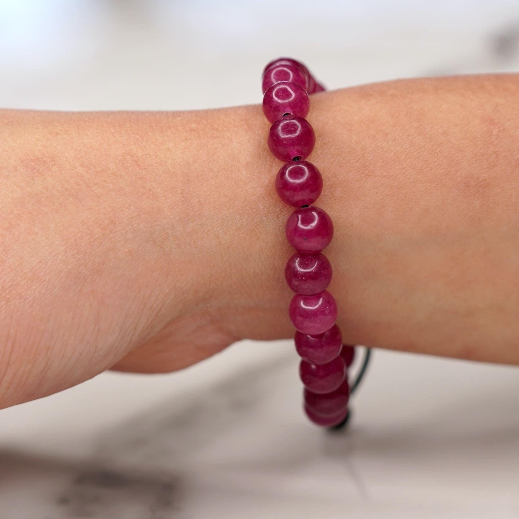 Ruby Stone Wrist Mala 