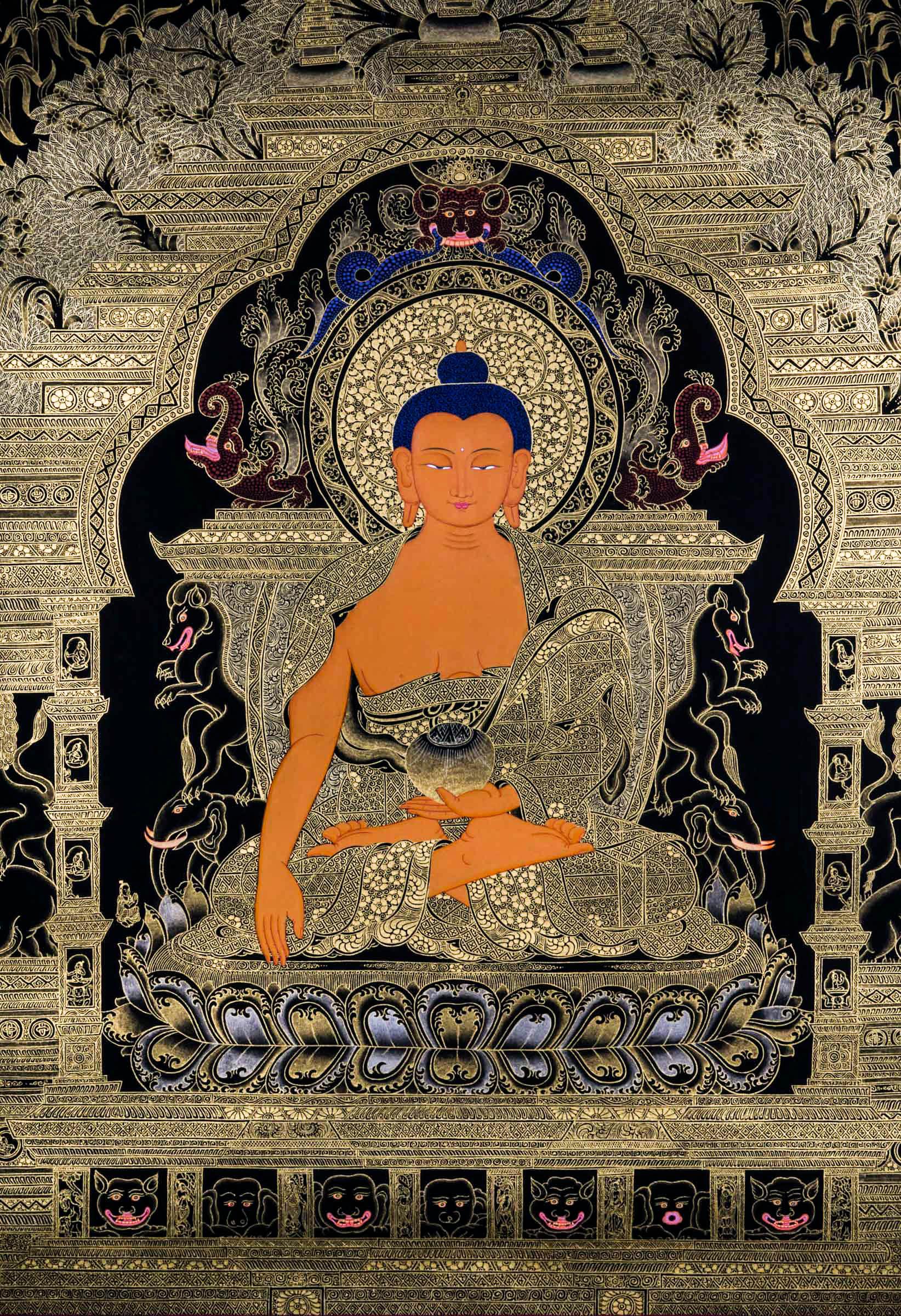 Shakyamuni Buddha Thangka Painting - Himalayas Shop