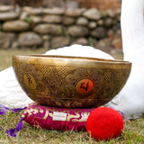 Tibetan Green Tara Singing Bowl for Sound Healing.
