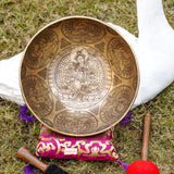 Tibetan Green Tara Singing Bowl for Sound Healing.