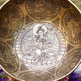 Tibetan Green Tara Singing Bowl for Sound Healing.