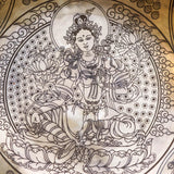Singing bowl with Green Tara detailed art work. Sound healing special collection Singing bowl