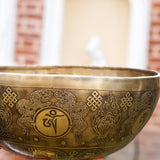 Tibetan Green Tara Singing Bowl for Sound Healing.