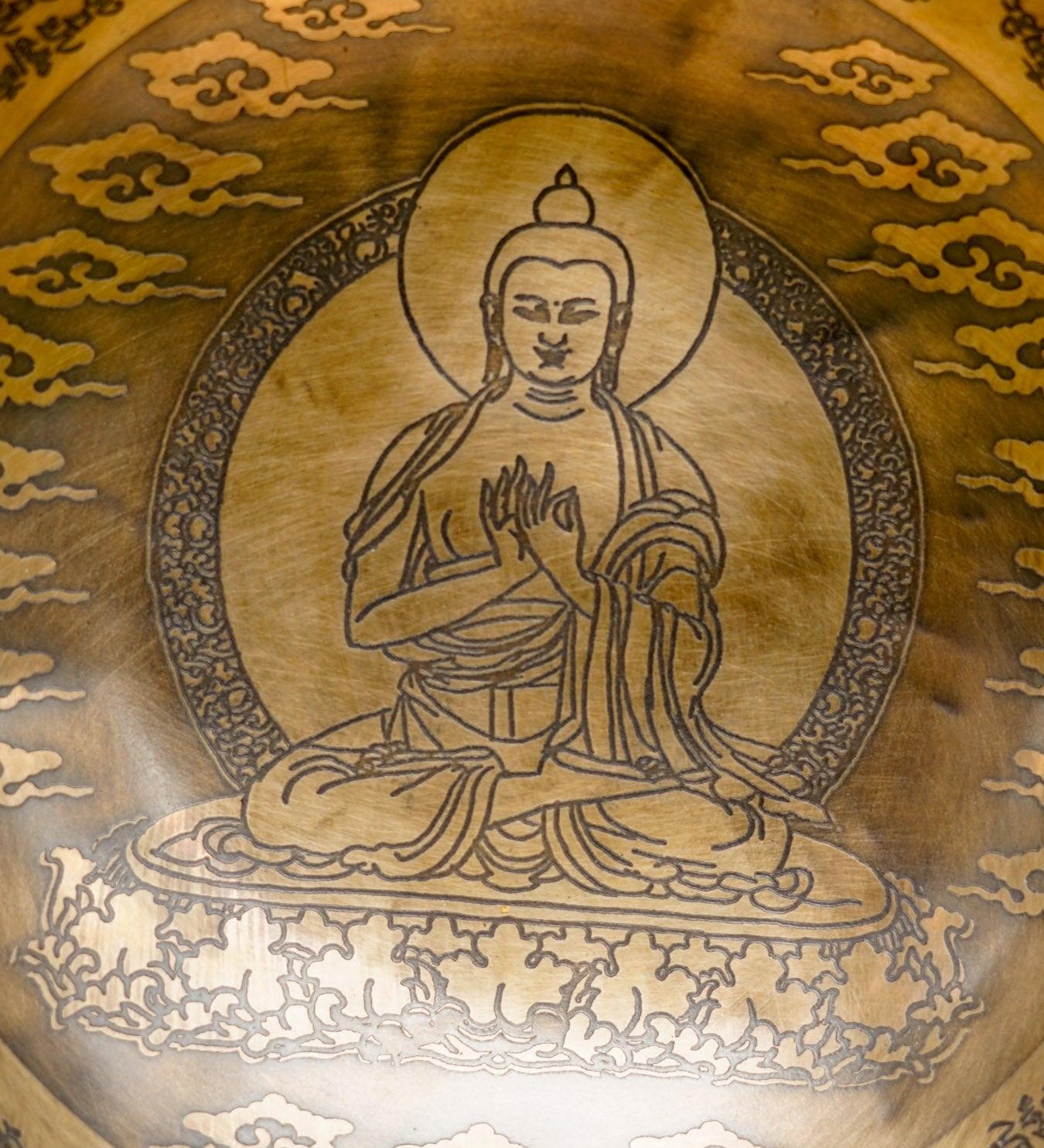Maitreya Buddha Singing Bowl for Sound healing and meditation. Fine Art high Quality Singing Bowl